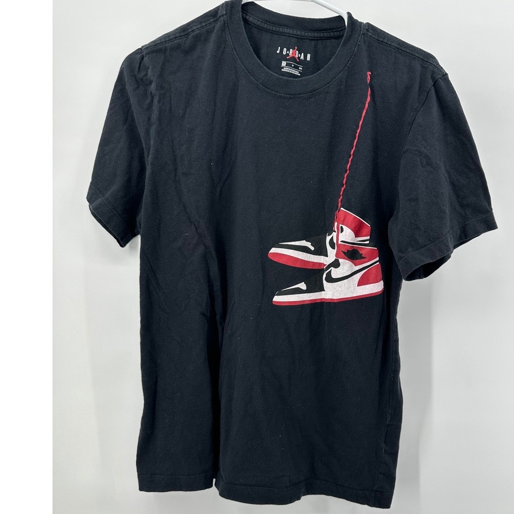 Jordan Brand Mens Black Air Jordan 1 Chicago Sneaker Graphic T-Shirt Small